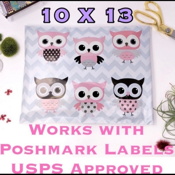 10 Poly Mailers, 10x13, Owl Design, Cute - Picture 2 of 2